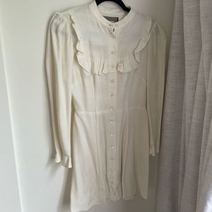Reformation button down white dress